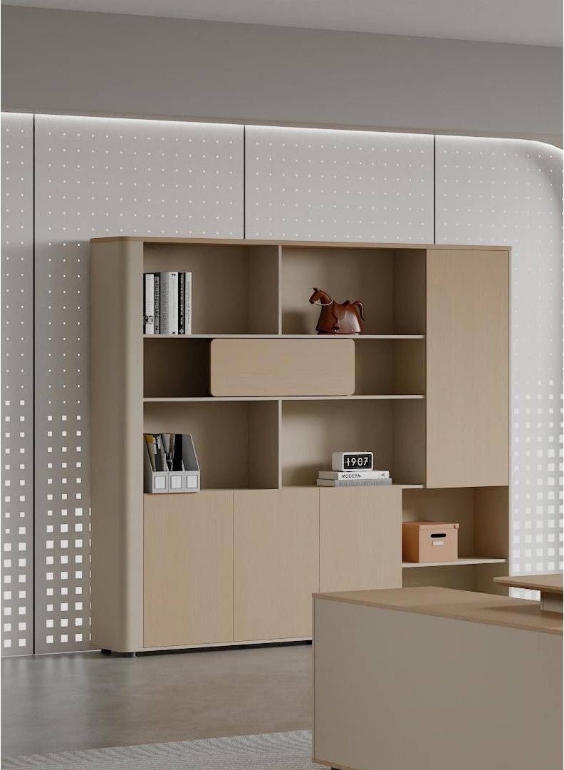 أدين خزانة ملفات مكتبية تنفيذية مع أرفف وأبواب تخزين، 220×40×200 سم - Image 2